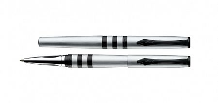 Ручка перьевая "Platignum"№4 серебро +сменный картридж в футляре 50022