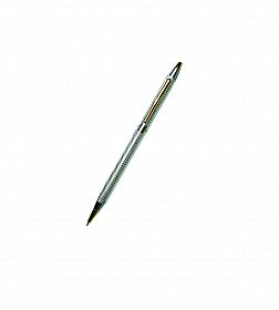 Ручка подарочная DV син. корпус метал. серебристый с золотистыми вставками