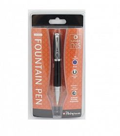 Ручка перьевая "Platignum"№5 черная+сменный картридж в футляре 50017