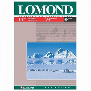 Фотобумага Lomond 215 г/м А4 50л Глянец, односторон.