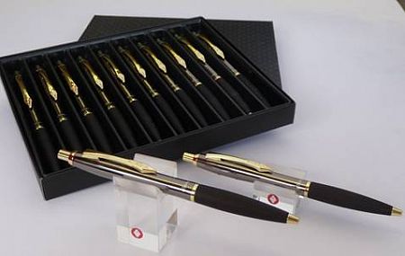 Ручка шариковая "Platignum"№9 Gun/Gold черн/золото с черным стержнем