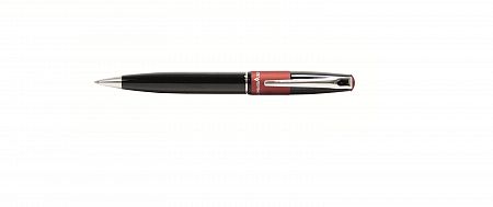 Ручка подарочная Silwerhof с пов.мех.  корп. черный лак с красной полосой