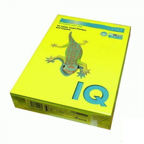 Бумага  IQ Color A4 80г/м2, 500 л, желтая - канцтовары в Минске